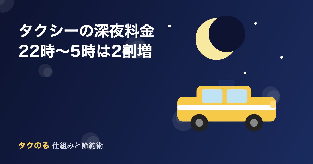 タクシーの深夜料金 2割増の仕組み
